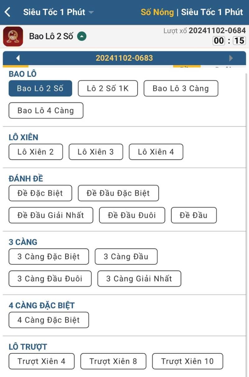 Các hình thức đặt cược xổ số siêu tốc 1 phút tại VIBET88 Các hình thức đặt cược xổ số siêu tốc 1 phút tại VIBET88