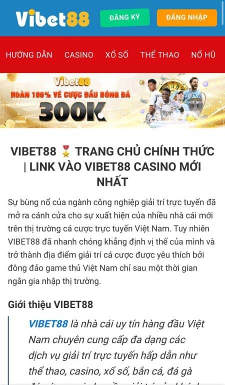 Đăng ký tài khoản tại VIBET88 Đăng ký tài khoản tại VIBET88